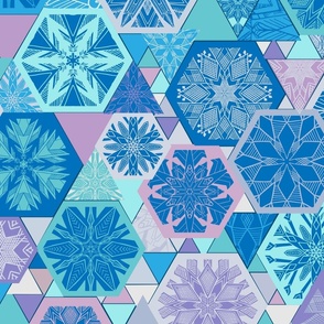 Geometric Ice Crystals, violet haze, 24 inch
