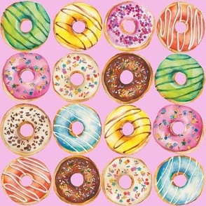 Yummy happy doughnuts. Pink