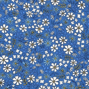 Amanda floral (bright blue)