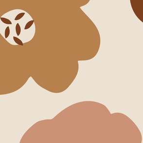 Giant Jumbo Floral Meadow_Wall Panel 2_Boho brown