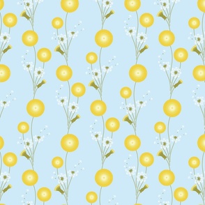 Dashing Dandelions I BG Celeste Blue I L size I