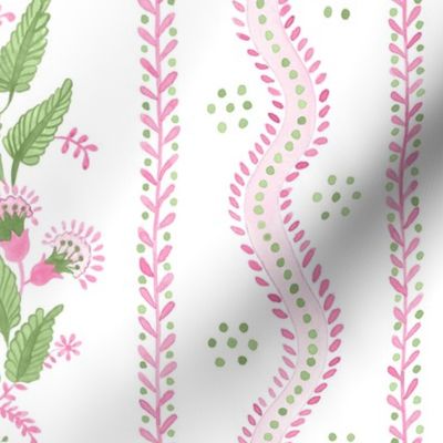 Emma Stripe  Pink and Green