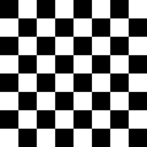 One Inch Black and White Checkerboard
