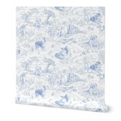 Country Dogs Toile Light Blue