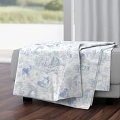 Country Dogs Toile Light Blue