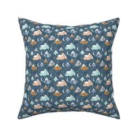 Geometric blue mountains climbing and bouldering new moon night winter cool blue gray SMALL 