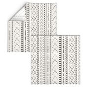 Minimal mudcloth bohemian mayan abstract indian summer aztec design off white black flipped JUMBO