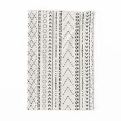 Minimal mudcloth bohemian mayan abstract indian summer aztec design off white black flipped JUMBO