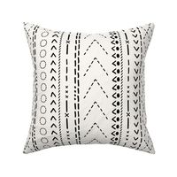 Minimal mudcloth bohemian mayan abstract indian summer aztec design off white black flipped JUMBO