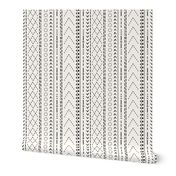 Minimal mudcloth bohemian mayan abstract indian summer aztec design off white black flipped JUMBO