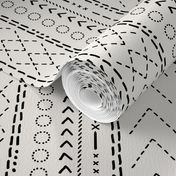 Minimal mudcloth bohemian mayan abstract indian summer aztec design off white black flipped JUMBO