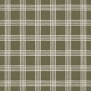 PLAID IN OLIVE