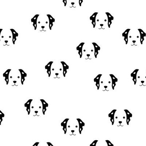 Little dalmatian puppy face irregular dog design scandinavian modern monochrome black and white