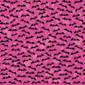 Little Bats Bat Halloween Bats Pink Magenta Cute Sketchy Quilt