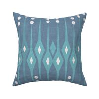 Funky Boho Icicles - Abstract  Mid Century - On Denim Blue - Coordinate