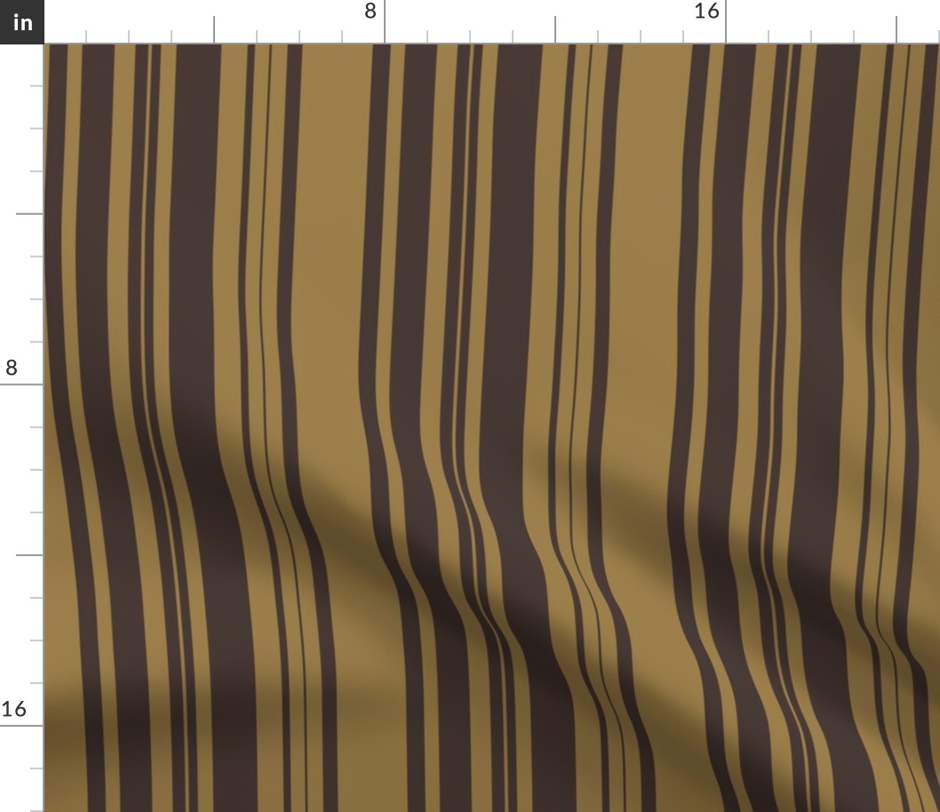 Louis Brown and Tan Dog Coordinate Vertical Stripes Print