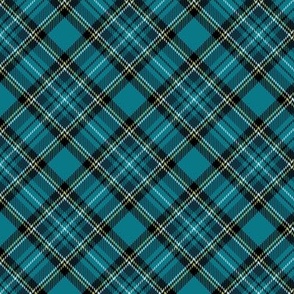 ★ TEAL TARTAN S (BIAS) ★ Royal Stewart inspired / Small Scale, Diagonal / Collection : Plaid ’s not dead – Classic Punk Prints