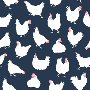 Not Your Grandma's Kitchen Chickens on Navy