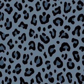 ★ CUSTOM LEOPARD PRINT - MUTED BLUE ★ Medium Scale / Collection : Leopard spots – Punk Rock Animal Print