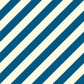 Navy and Cream Diagonal Stripe