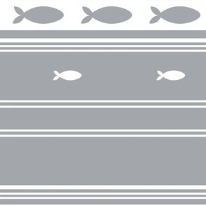 Fish design in gray and white