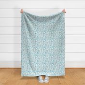 Little messy spiral spots abstract dots in swirl shape nursery design soft blue blush nude on white