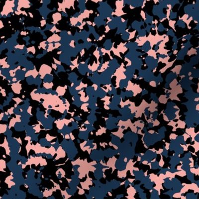 Little messy spiral spots abstract dots in swirl shape nursery design navy blue pink on black
