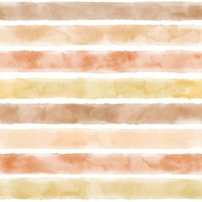 Watercolor Fall Stripes Gold-Burnt Orange-Orange-Bronze / neutral colors / horizontal lines