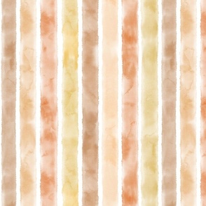 Watercolor Fall Stripes Gold-Burnt Orange-Orange-Bronze / neutral colors / vertical lines