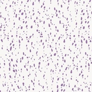 Hand-drawn Scattered Blobs and Dots in Violet on a very pale light grey base  