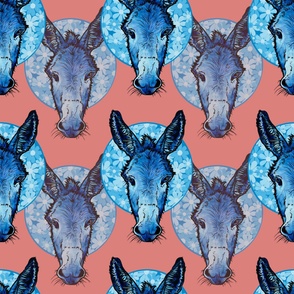 Island of the Blue Donkeys on Pink