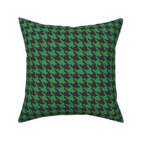 Pine Green and Black Houndstooth Plaid