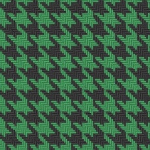 Pine Green and Black Houndstooth Plaid