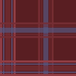 wineflower deep burgundy red plaid with blue accents 