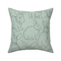 Fluffle of Bunnies - Sage, Jumbo Scale