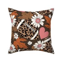 Leopard Fall Floral Football  - extra large scale
