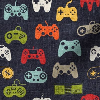 Game Controllers Navy Linen - medium scale