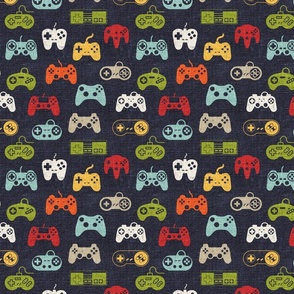 Game Controllers Navy Linen - medium scale