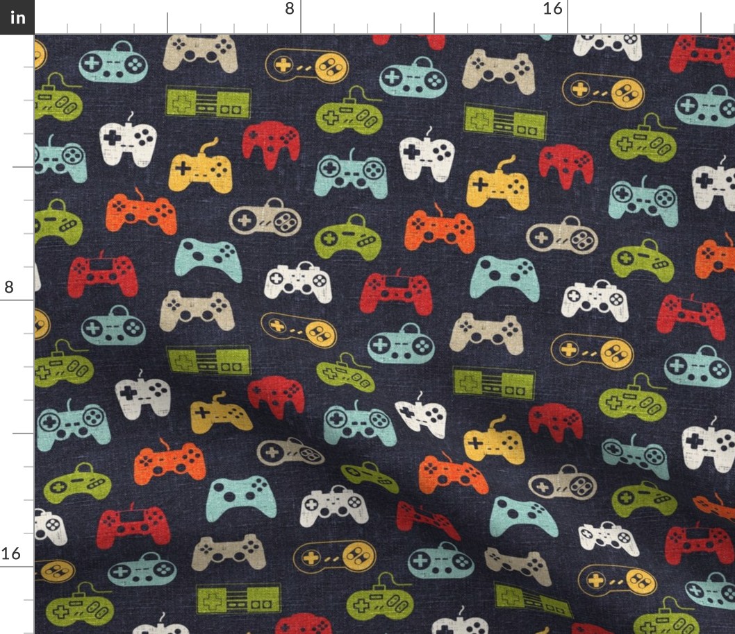 Game Controllers Navy Linen - medium scale