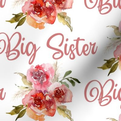 Big Sister Watercolor Floral - large scale