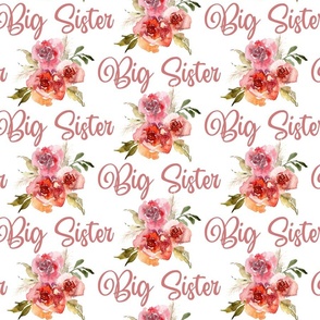 Big Sister Watercolor Floral - large scale