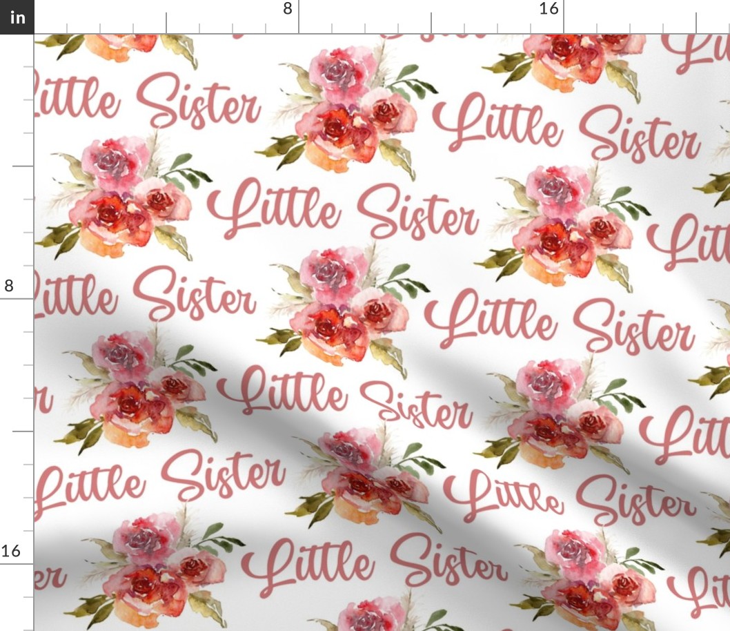 Little Sister Watercolor Floral - large scale