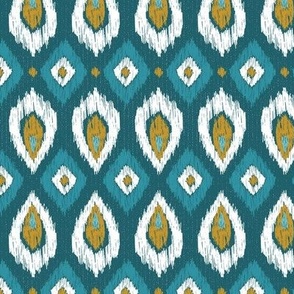 Kitty Cat Ikat Co-ordinate - dark lagoon