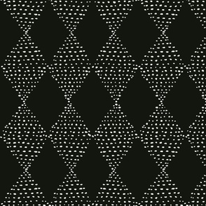 Hand Painted Dot Boho Tile Lg | Black & White