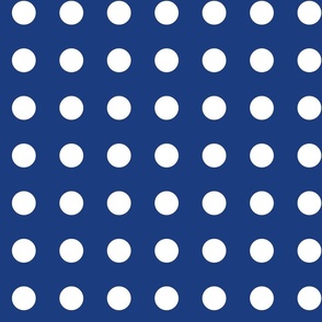 White dots on blue