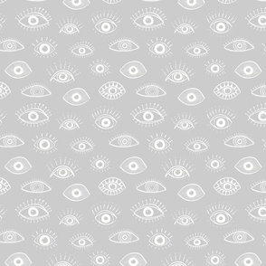 evil eye/white on grey/medium