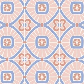 Morocco tiles - pink and blue - small