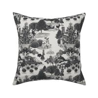 8.75" Christmas Winter Wonderland Toile in Charcoal and Pale Gray