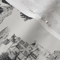 8.75" Christmas Winter Wonderland Toile in Charcoal and Pale Gray