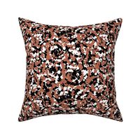 Little messy spiral spots abstract dots in swirl shape nursery design boho disco rust sienna black and white